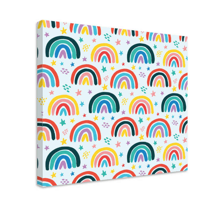 Cuadro infantil Mucho patrón de arco iris de colores - TenVinilo