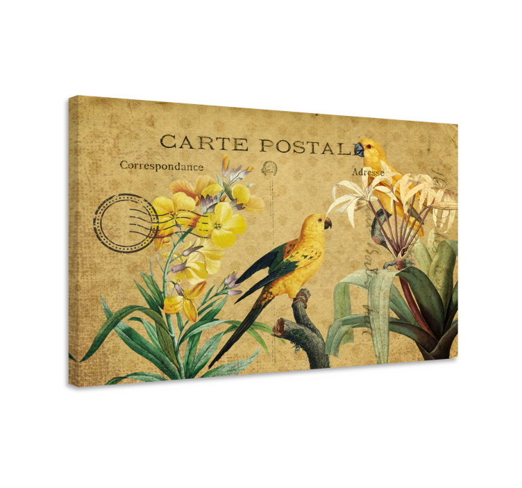 Cuadro elegante postales vintage de aves - TenVinilo