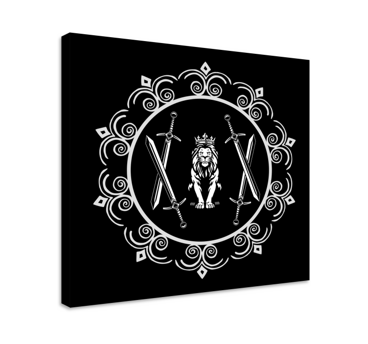 Cuadro de árboles león con espadas - TenVinilo