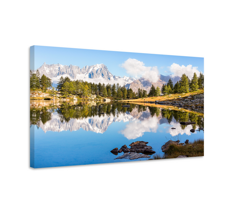 Cuadro paisajes Lago con reflejo del bosque - TenVinilo