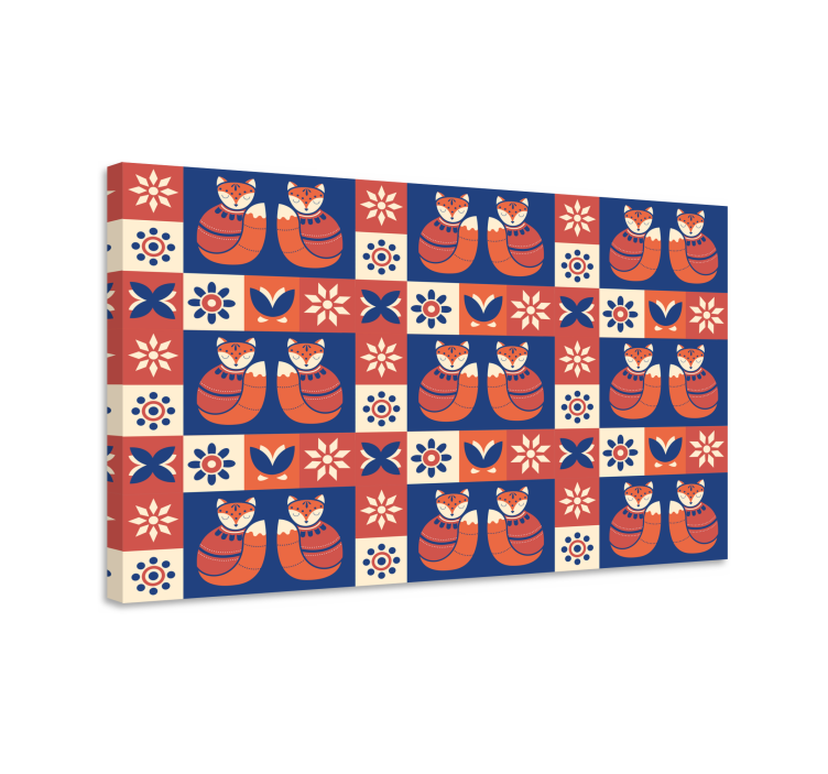 Cuadro nórdico Colorido animal de estilo tradicional - TenVinilo