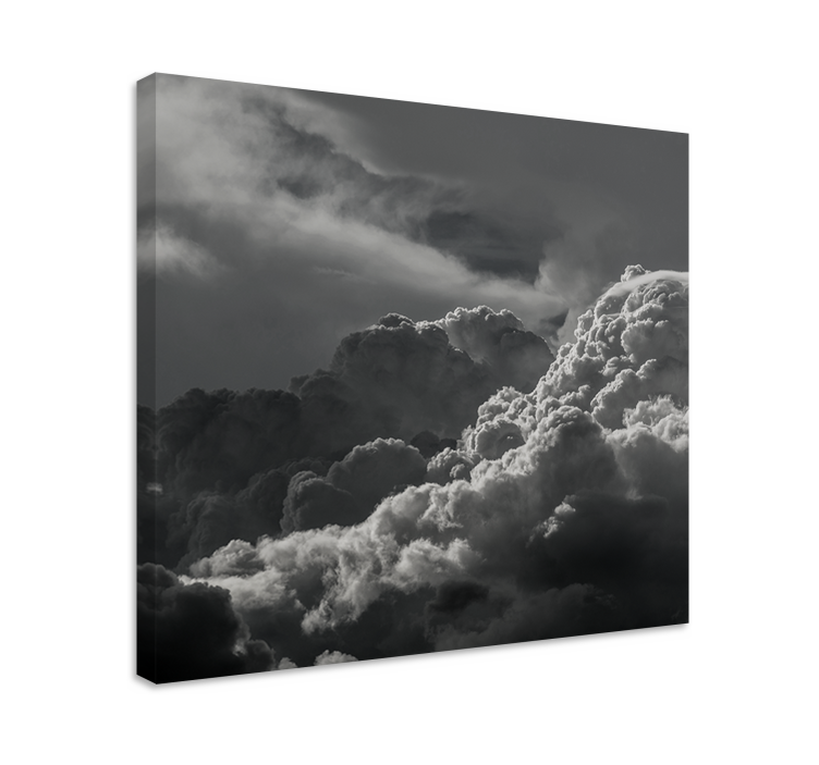 Cuadro paisajes Cielo blanco y negro con nubes - TenVinilo