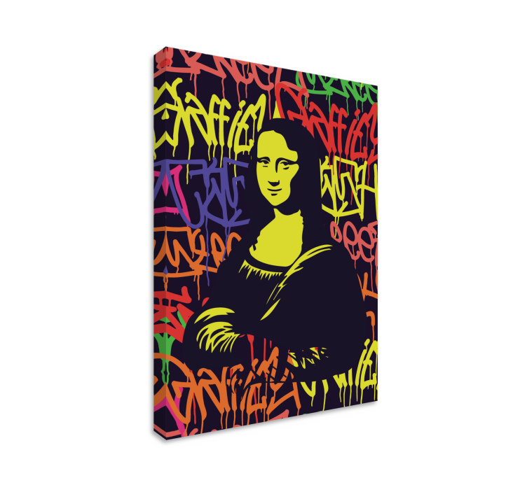 Cuadro moderno Mona lisa pintada con grafitti art - TenVinilo