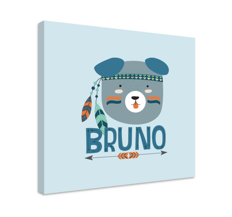 Cuadro personalizable Perro nórdico azul - TenVinilo