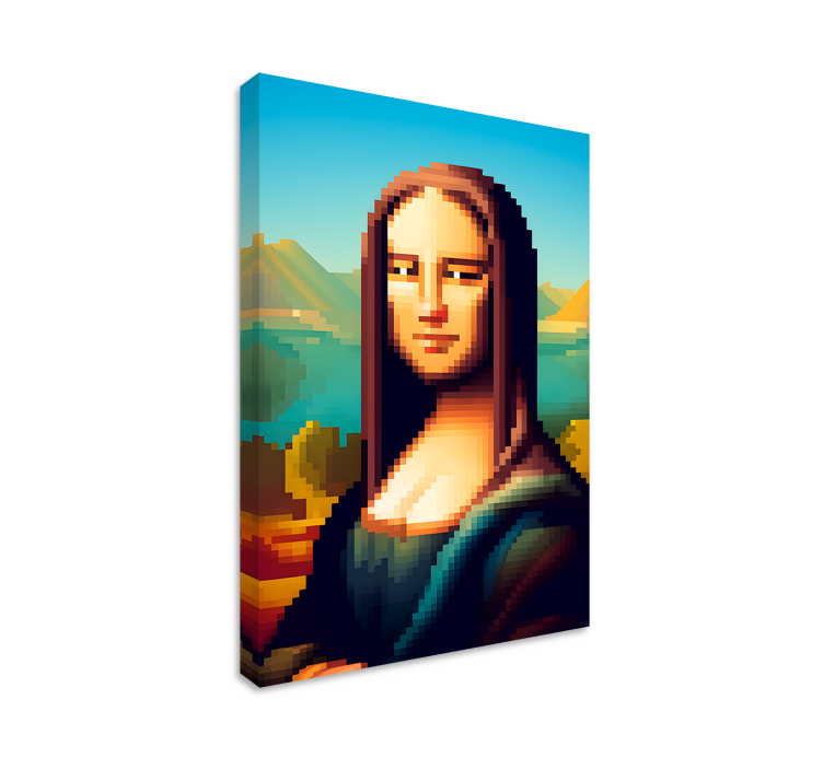 Cuadro artístico pixel art de gioconda - TenVinilo