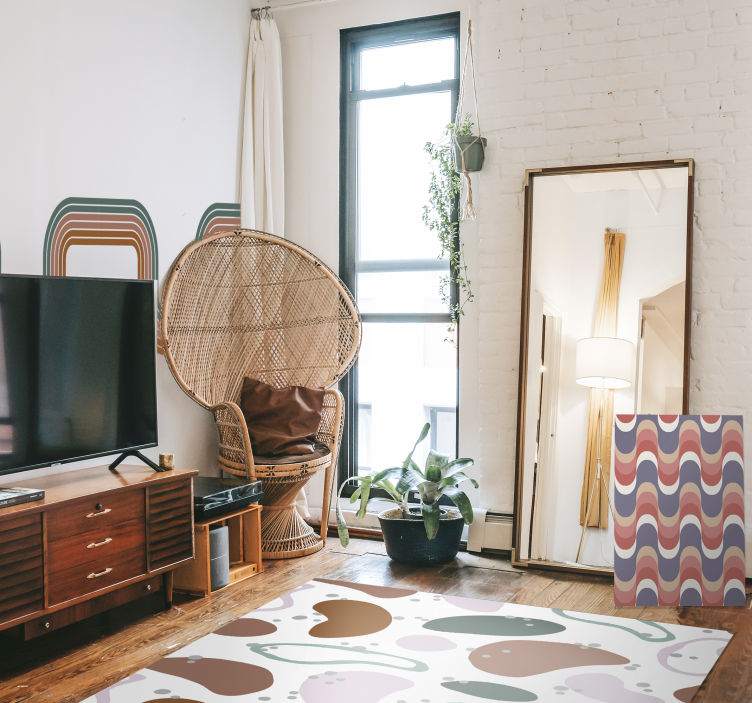 Cuadro vintage Patrón geométrico retro groovy - TenVinilo