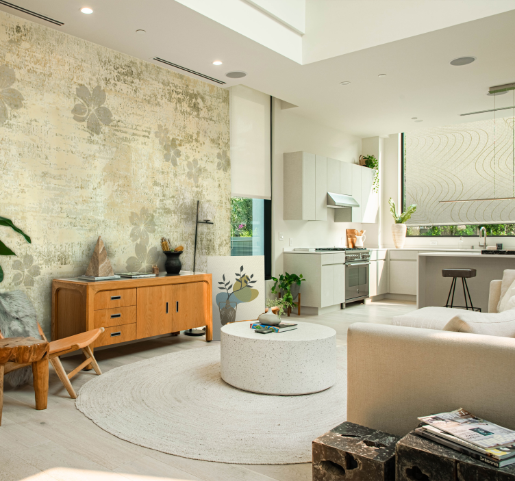 Cuadro de flores jarrón con follaje - TenVinilo