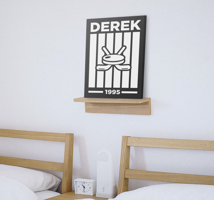 Cuadro juvenil diseño de hockey personalizado - TenVinilo