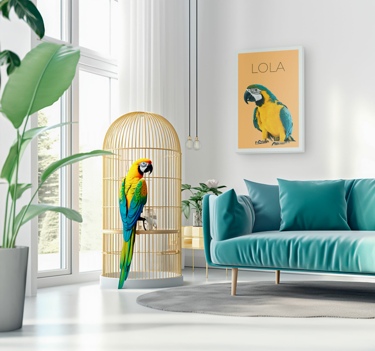 Cuadro despacho retrato minimalista de agua y acuarela de mascota - TenVinilo