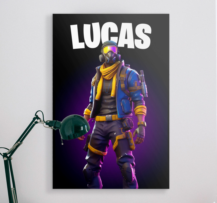 Cuadro decorativo videojuego guerrero con tonosGuerrero con sombr - TenVinilo