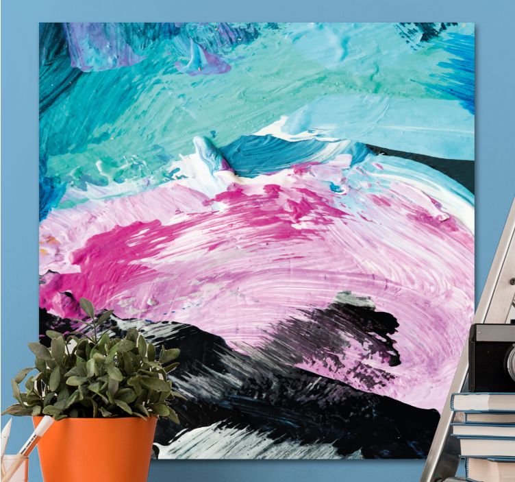 Cuadro abstracto remolinos de color dinámico - TenVinilo