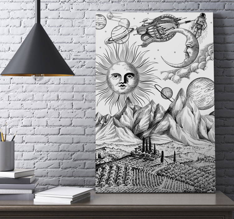 Cuadro arte gran collage del universo - TenVinilo