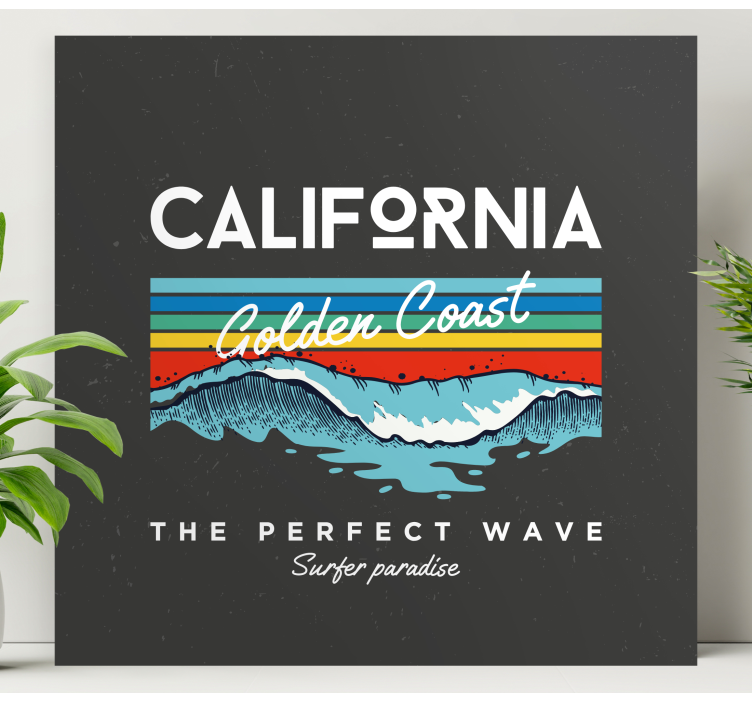 Cuadro ciudades olas de surf en california - TenVinilo