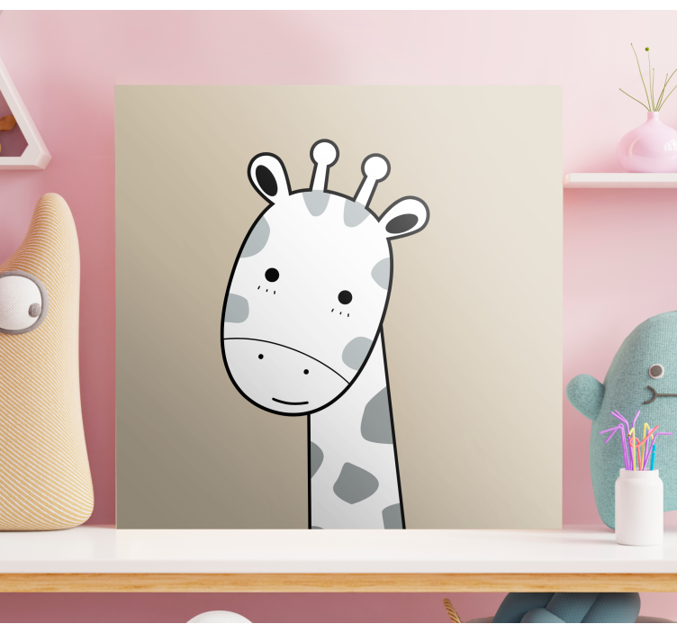 Cuadro animales Jirafa beige nórdica - TenVinilo