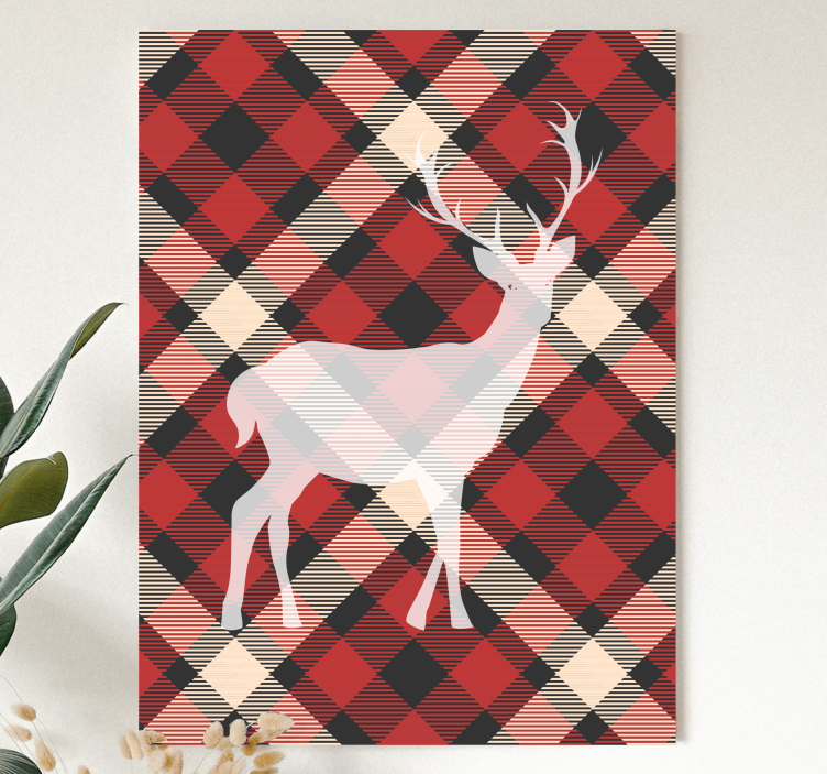 Cuadro ciervos Ciervo a cuadros - TenVinilo