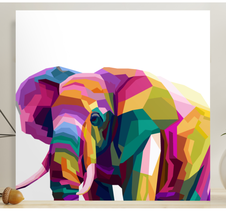 Cuadro elefante Elefante realista multicolor - TenVinilo