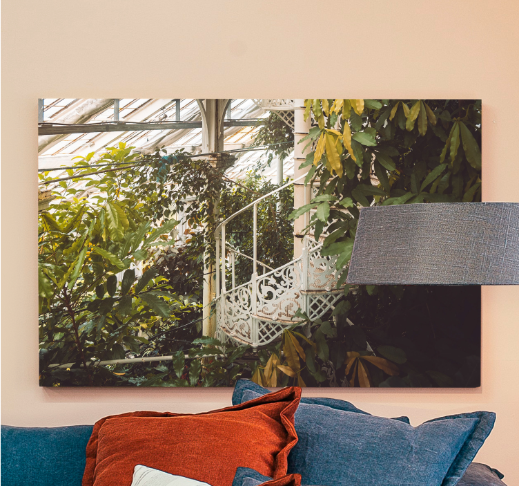 Cuadro de flores composición de verde exuberante - TenVinilo