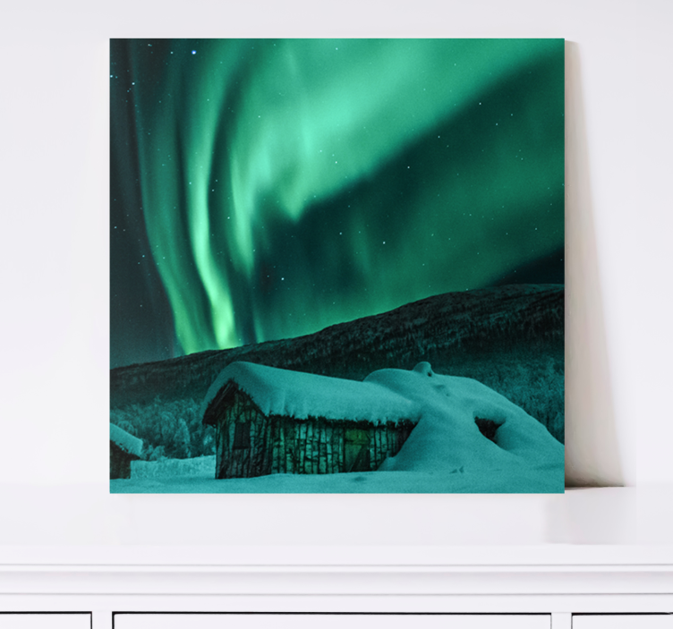 Cuadro paisajes espectáculo de la aurora boreal - TenVinilo
