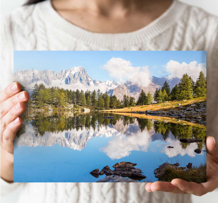 Cuadro paisajes Lago con reflejo del bosque - TenVinilo