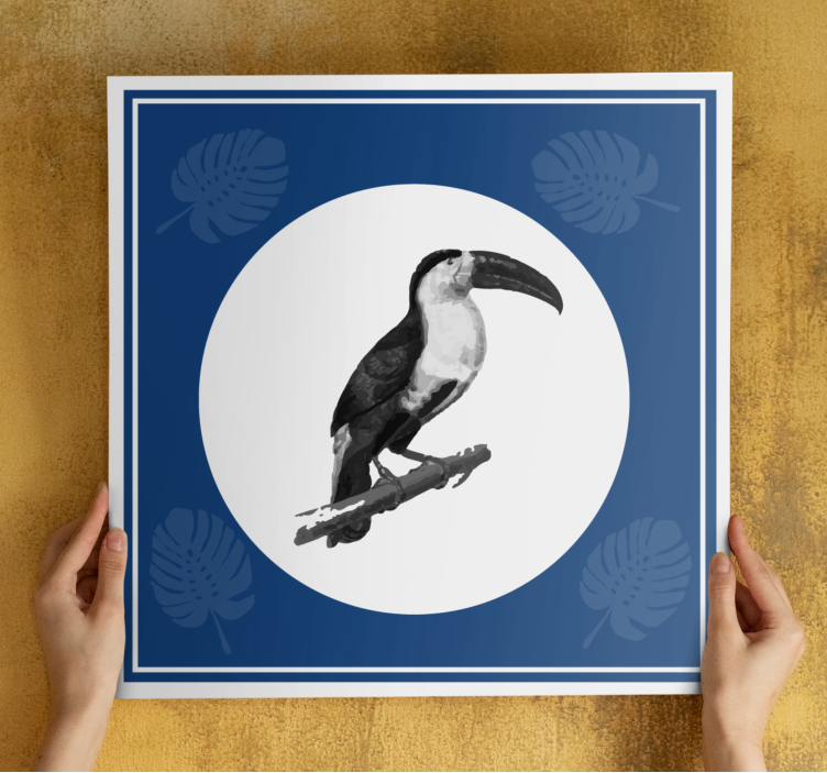 Cuadro aves Diseño de pájaro azul de estilo africano - TenVinilo