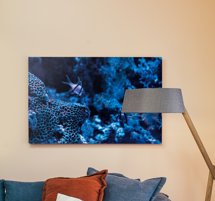 Cuadro peces Corales azules detallados - TenVinilo