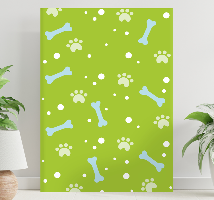 Cuadro de perro con patrón de huellas de patas - TenVinilo