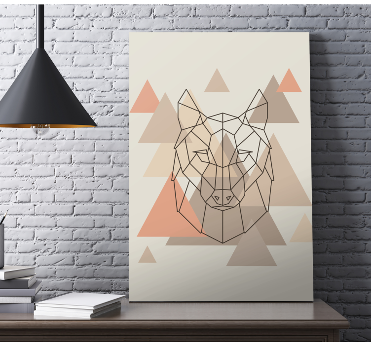 Cuadro perro Ilustración de lobo geométrico - TenVinilo