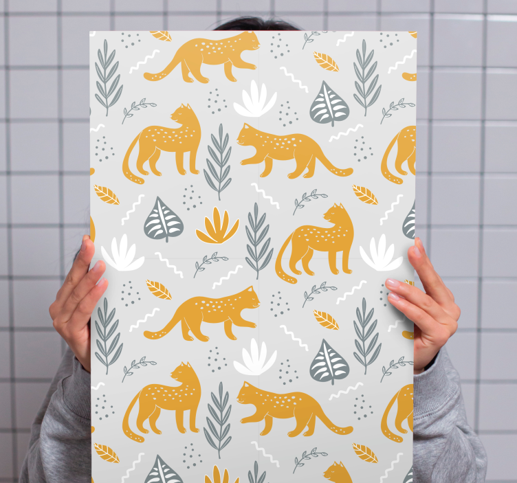 Cuadro de perro patrón de animales juguetones - TenVinilo