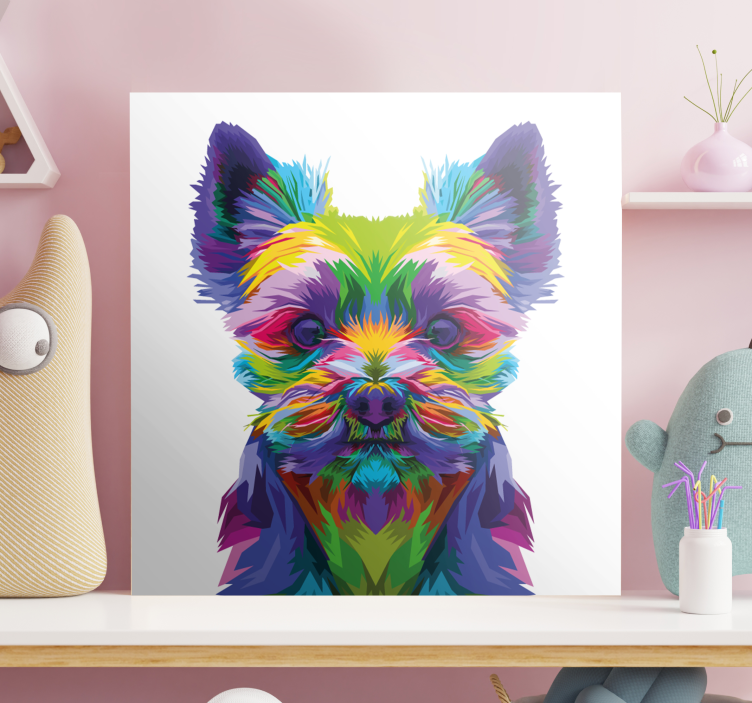 Cuadro perro Patrón de colores de yorkshire - TenVinilo