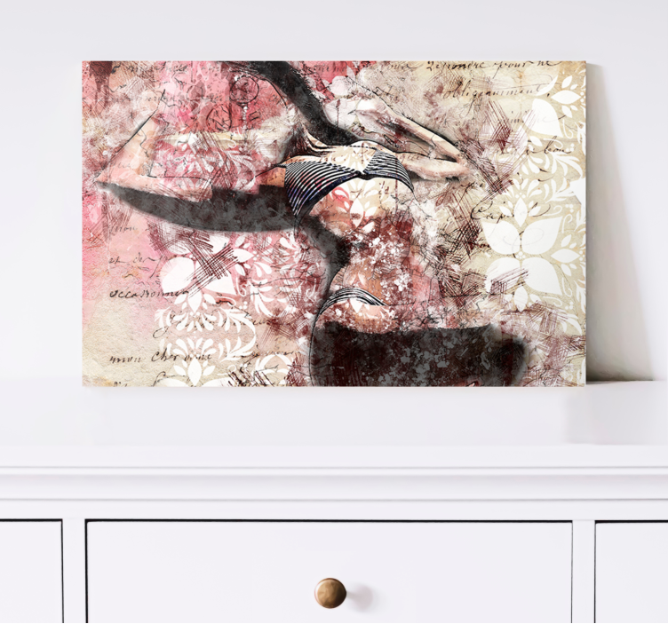 Cuadro de personas diseño de silueta de bailarín - TenVinilo