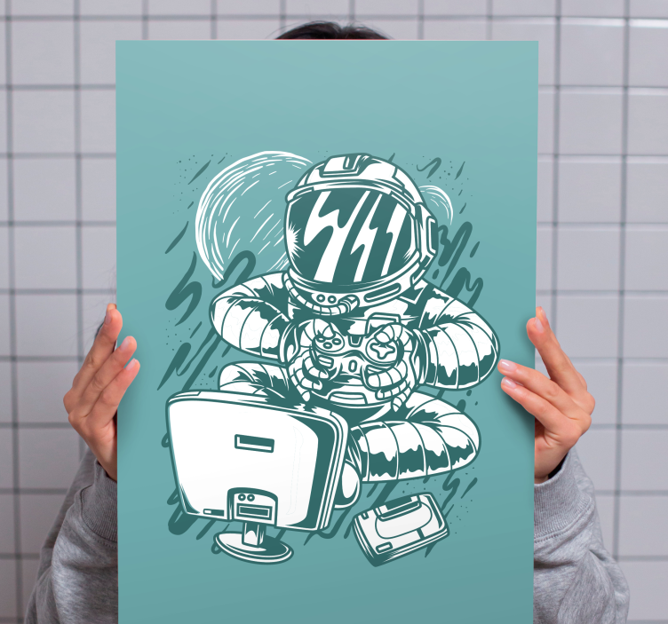 Cuadro decorativo videojuego diversión astronauta - TenVinilo