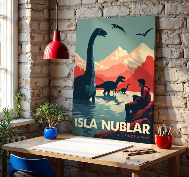 Cuadro de dinosaurios isla nublar - TenVinilo