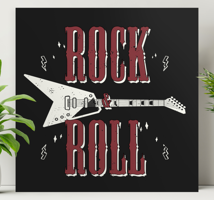 Cuadro para dormitorio Rock n 'roll con diseño de guitarra - TenVinilo