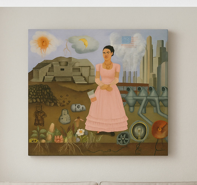 Cuadro artístico frida khalo en la frontera - TenVinilo