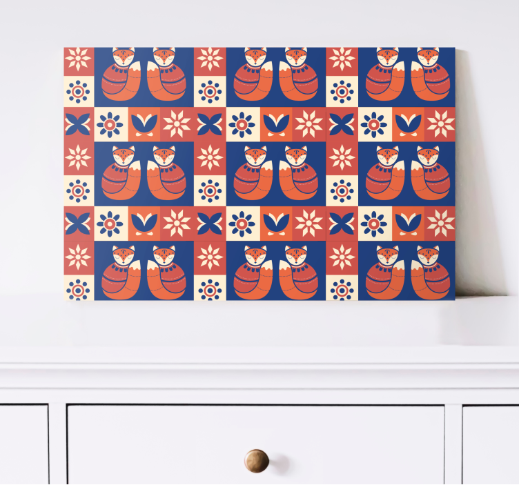 Cuadro nórdico Colorido animal de estilo tradicional - TenVinilo