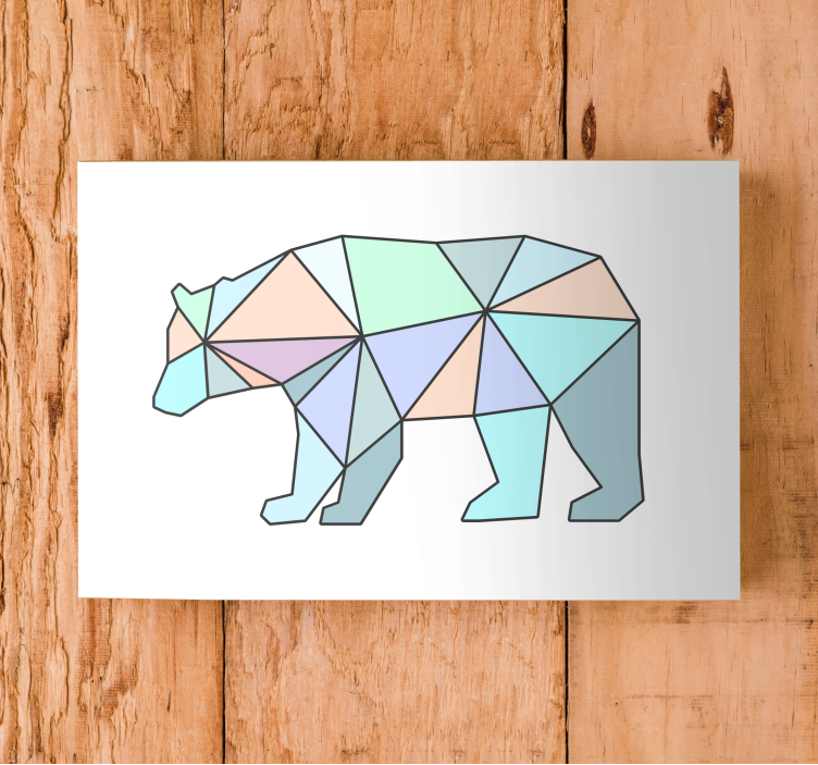 Cuadro geométrico Oso de triángulos geométricos - TenVinilo