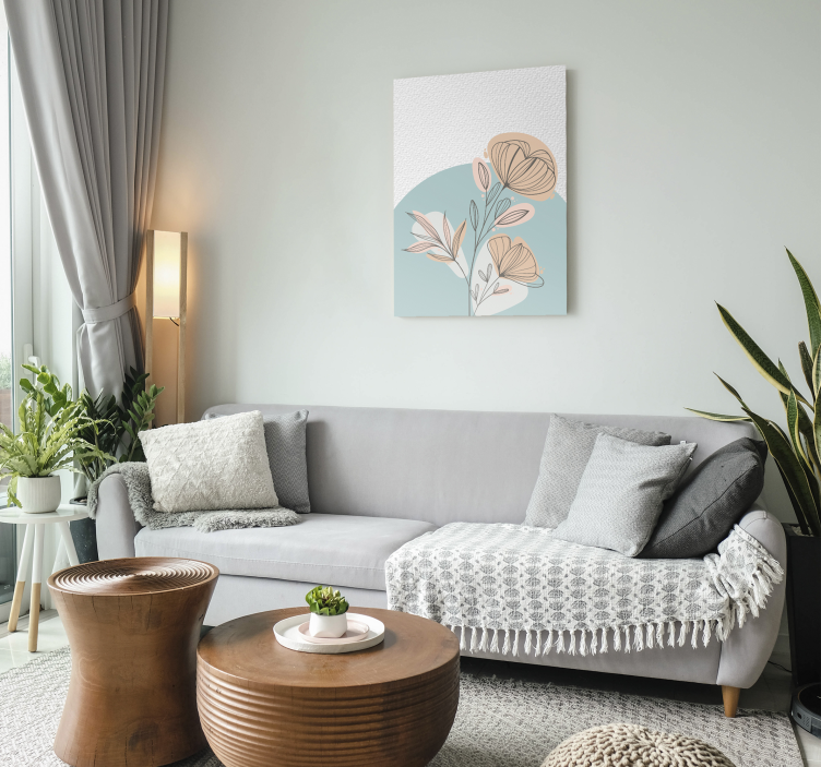 Cuadro de flores arreglo elegante y estilizado - TenVinilo