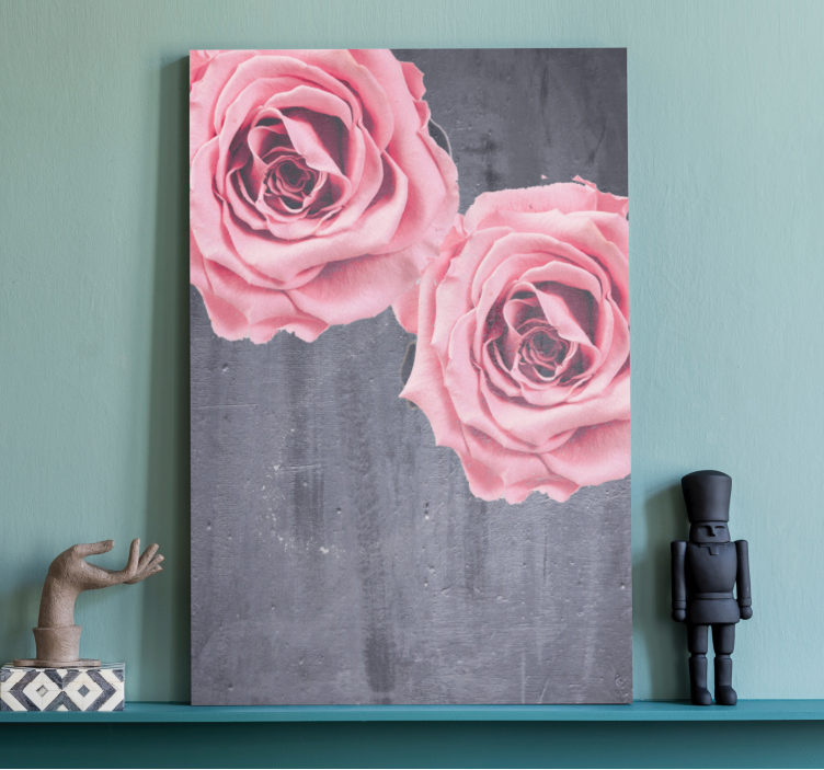 Cuadro de flores Elegante diseño femenino rosa - TenVinilo