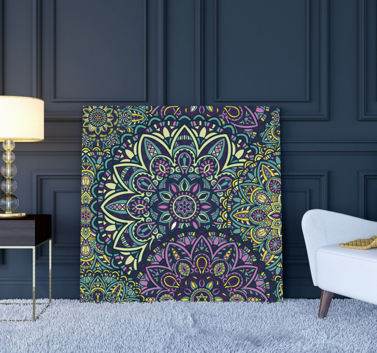 Cuadro mandala azul y morado - TenVinilo