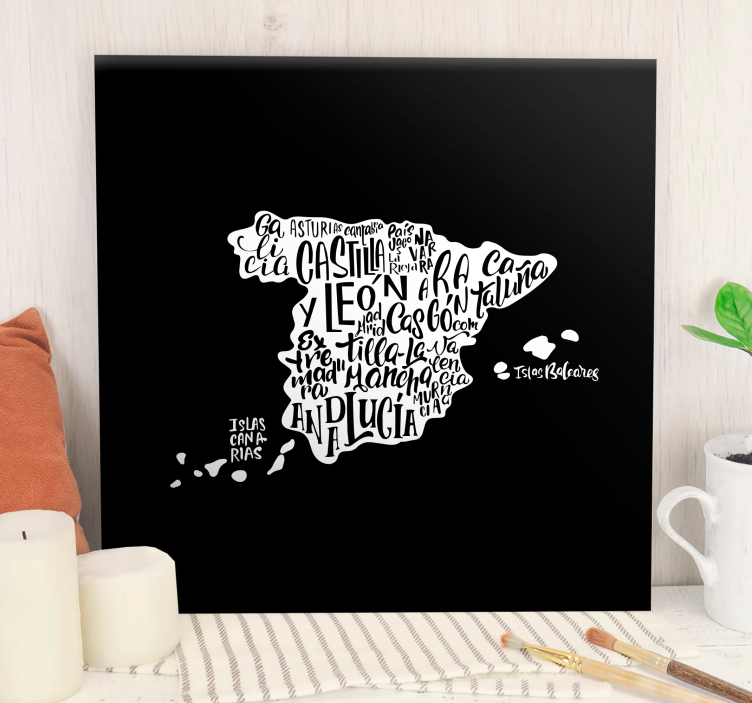 Cuadro mapa tipografía creativa de mapas - TenVinilo