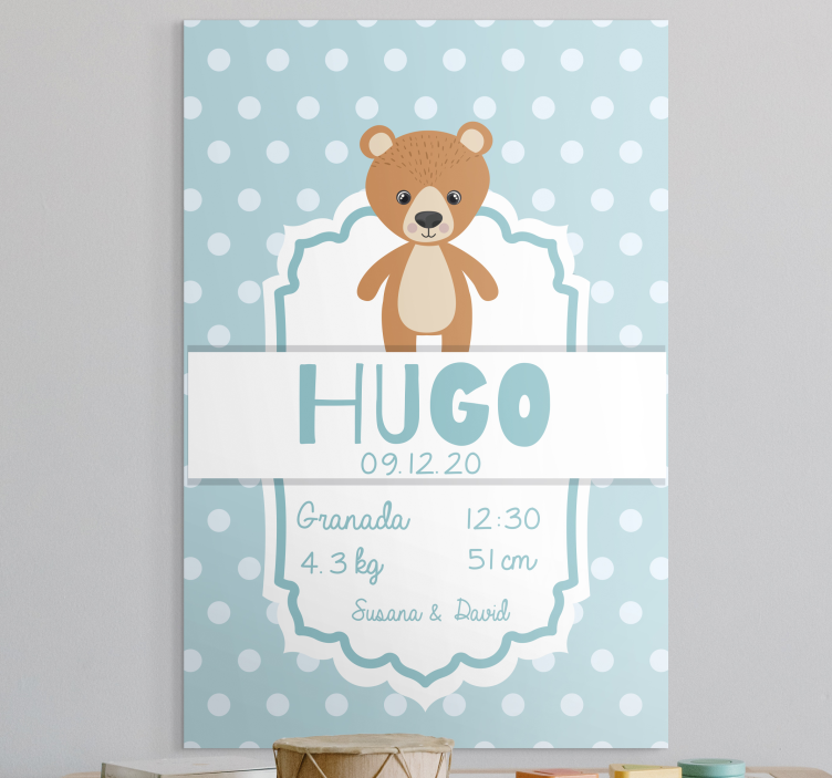 Pintura habitación bebé Datos personalizables de nacimiento - TenVinilo