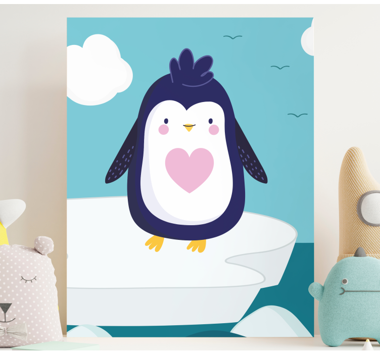 Pintura habitación bebé Pingüino de dibujos animados lindo - TenVinilo