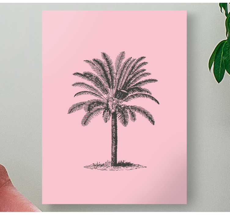 Cuadro comedor Diseño de palmera rosa - TenVinilo
