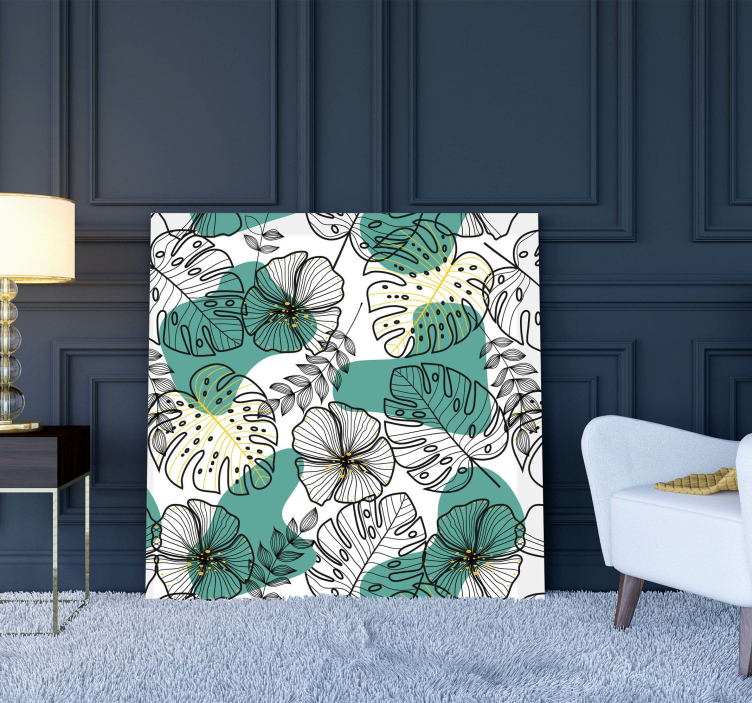 Cuadro para despacho hojas tropicales - TenVinilo