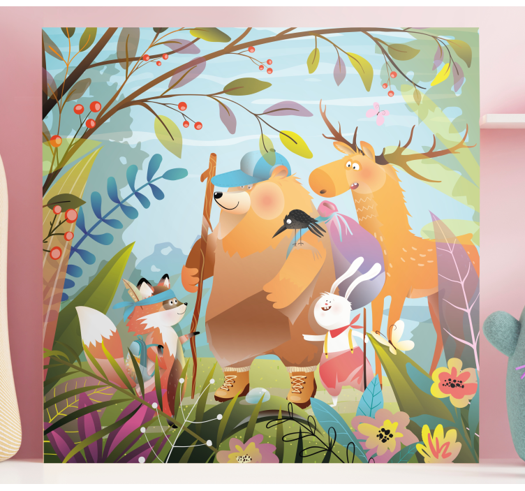 Cuadro infantil Amigos animales en el bosque - TenVinilo