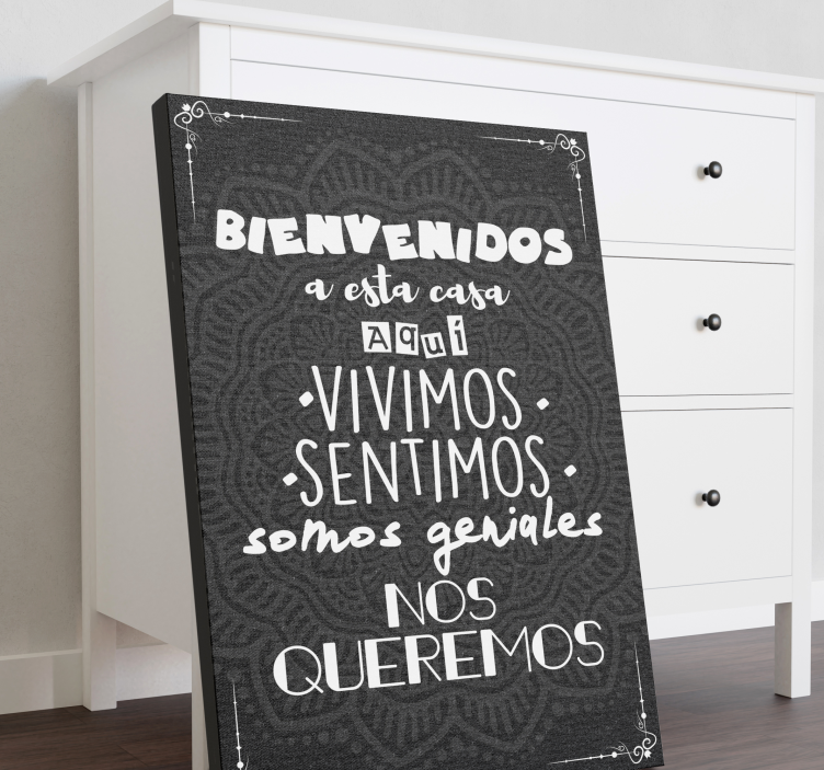 Cuadro entrada bienvenido a casa en español - TenVinilo