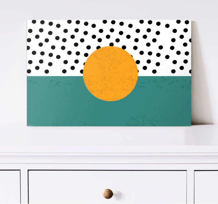 Cuadro para recibidor Fondo azul punteado negro - TenVinilo