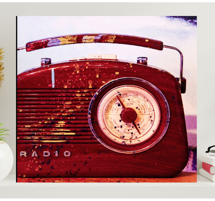 Cuadro vintage Radio vintage roja - TenVinilo