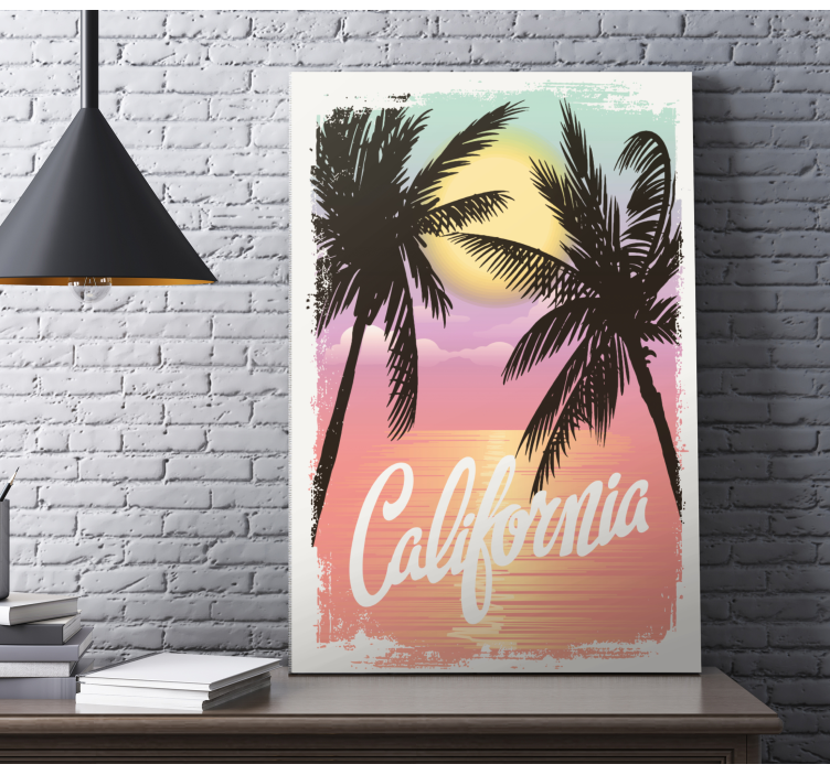 Cuadro para salón Tipografía de playa de california - TenVinilo