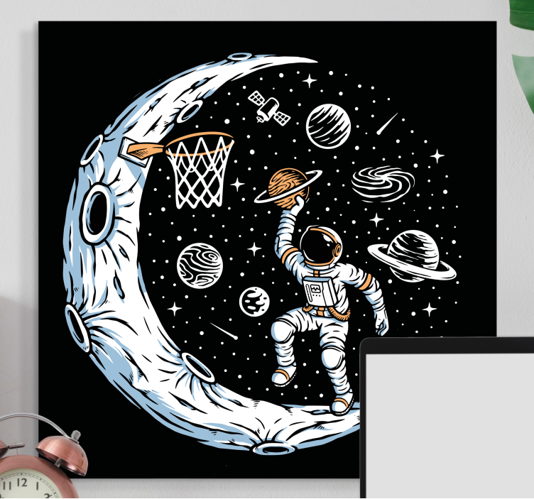Cuadro decorativo videojuego mate de baloncesto lunar - TenVinilo